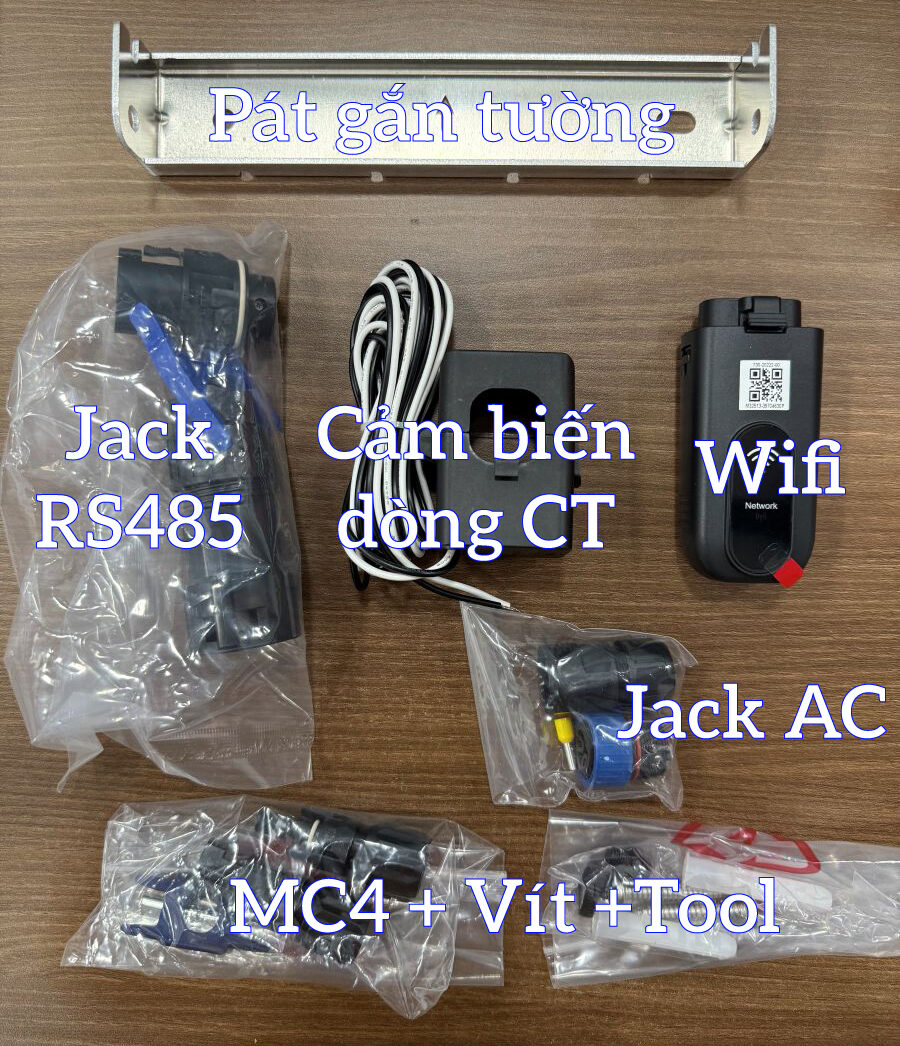 Phụ kiện kèm theo của Inverter hòa lưới bám tải 3.6kW Senergy Phụ kiện kèm theo của Inverter hòa lưới bám tải 3.6kW Senergy