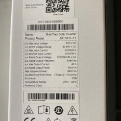 Thông số kỹ thuật của Inverter hòa lưới 8kW SENERGY SE 8KTL-T1