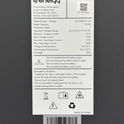 Tem thông số kỹ thuật của Pin lưu trữ Senergy 16.07kWh