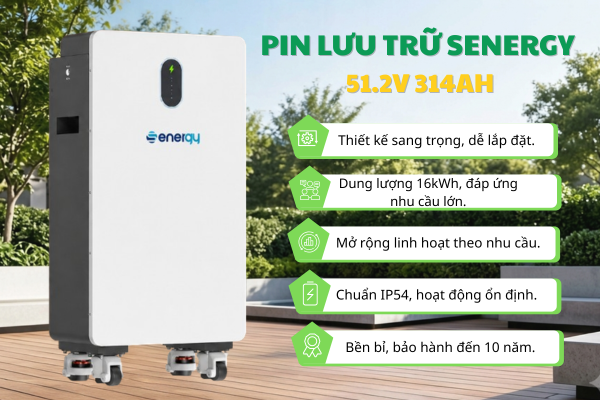 Ưu điểm nổi bật của Pin lưu trữ Senergy 51.2V 314Ah